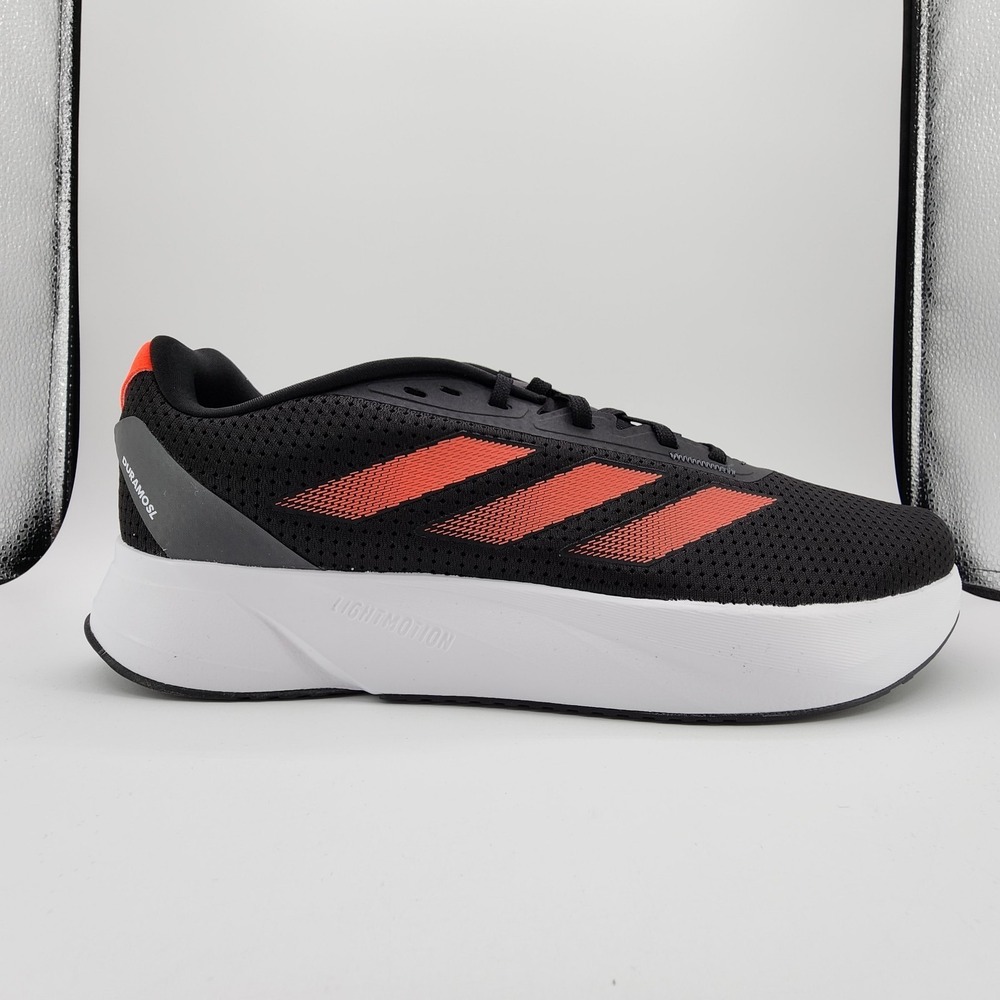Adidas Duramo SL Running Shoes Mens Size 12 Black Solar Red Sneaker IF9483 NEW - Picture 2 of 11
